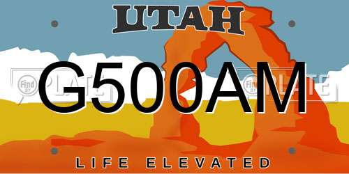 G500AM Utah License Plate
