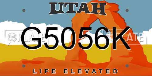G5056K Utah License Plate