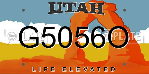 G5056O Utah License Plate