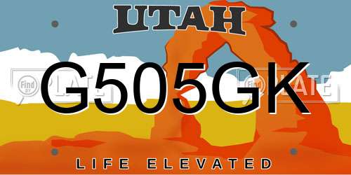 G505GK Utah License Plate