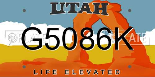 G5086K Utah License Plate