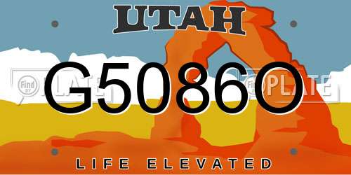 G5086O Utah License Plate