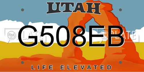 G508EB Utah License Plate