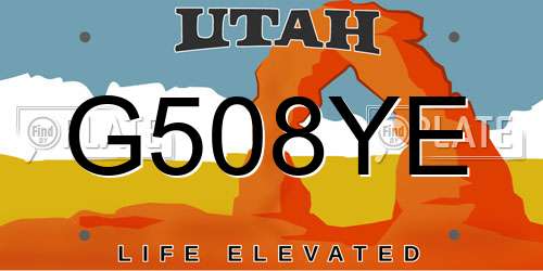 G508YE Utah License Plate