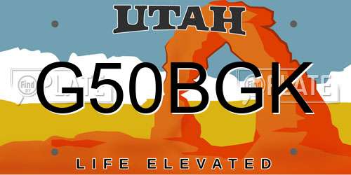 G50BGK Utah License Plate