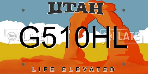 G510HL Utah License Plate