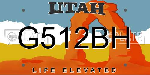 G512BH Utah License Plate
