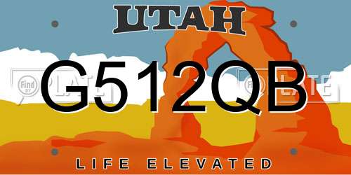 G512QB Utah License Plate