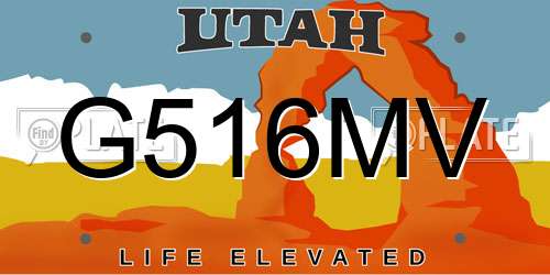 G516MV Utah License Plate