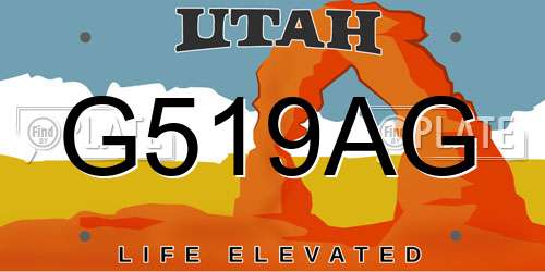 G519AG Utah License Plate