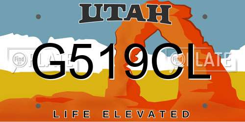 G519CL Utah License Plate