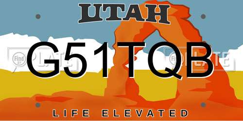 G51TQB Utah License Plate
