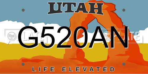 G520AN Utah License Plate