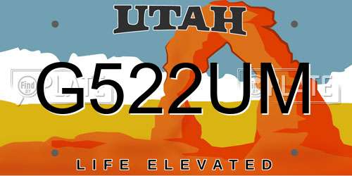 G522UM Utah License Plate