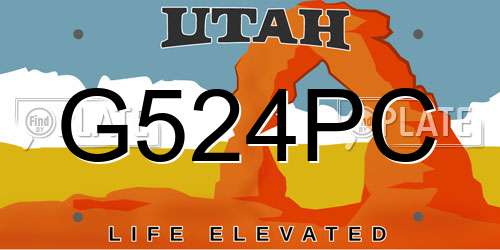 G524PC Utah License Plate