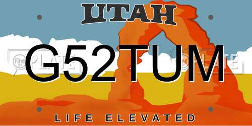 G52TUM Utah License Plate