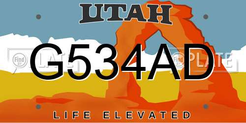 G534AD Utah License Plate