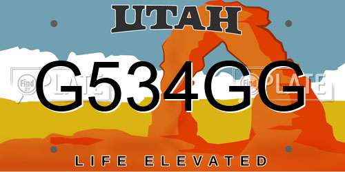G534GG Utah License Plate