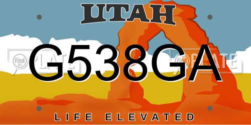 G538GA Utah License Plate