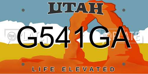 G541GA Utah License Plate