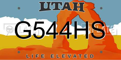 G544HS Utah License Plate
