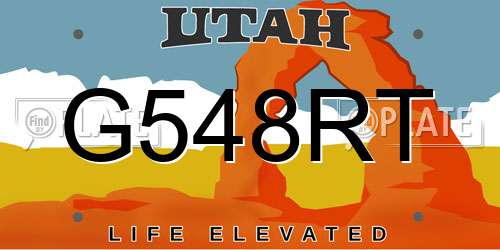 G548RT Utah License Plate