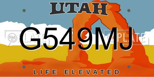 G549MJ Utah License Plate