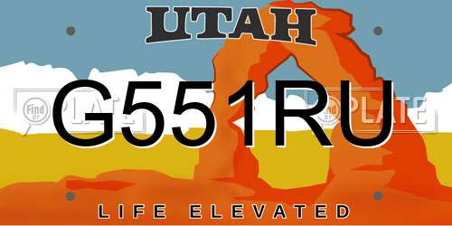 G551RU Utah License Plate