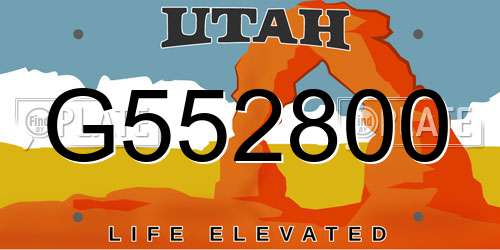 G552800 Utah License Plate