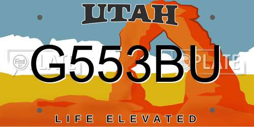 G553BU Utah License Plate