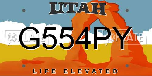 G554PY Utah License Plate