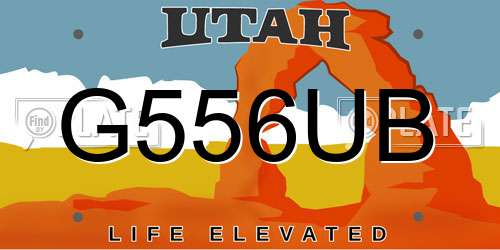 G556UB Utah License Plate
