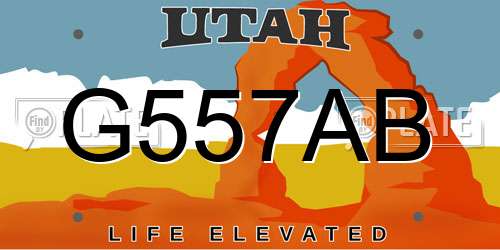 G557AB Utah License Plate