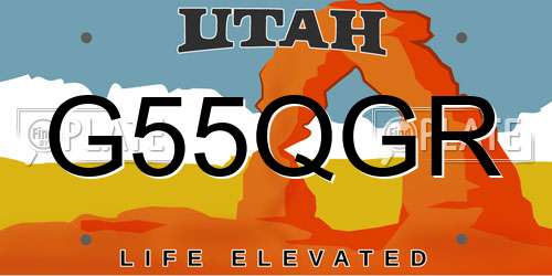 G55QGR Utah License Plate