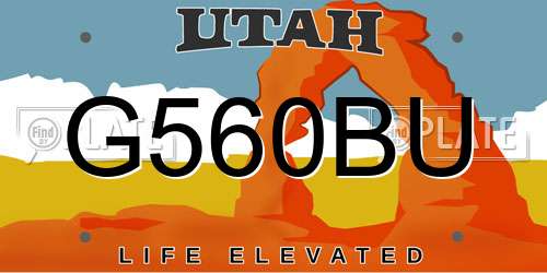 G560BU Utah License Plate