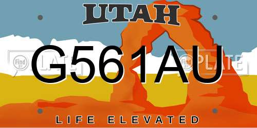 G561AU Utah License Plate