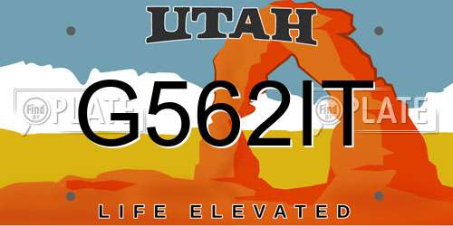 G562IT Utah License Plate