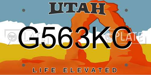 G563KC Utah License Plate