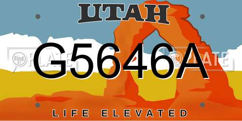 G5646A Utah License Plate
