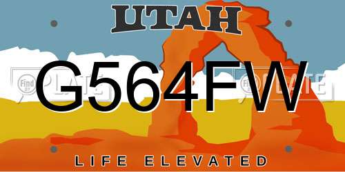 G564FW Utah License Plate