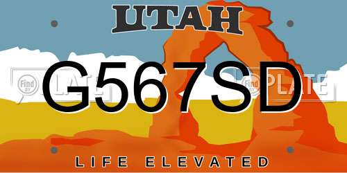 G567SD Utah License Plate