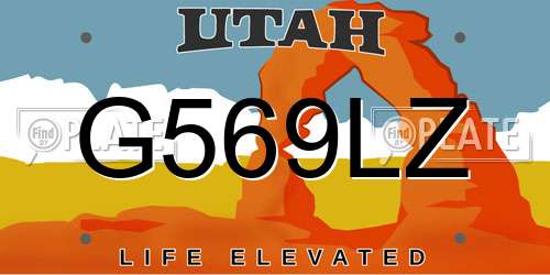G569LZ Utah License Plate