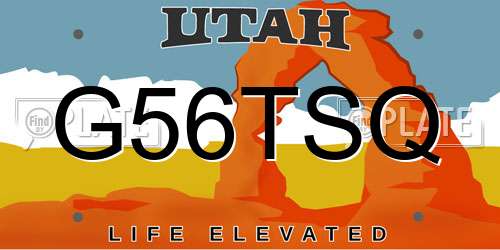 G56TSQ Utah License Plate
