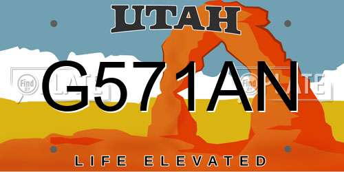 G571AN Utah License Plate