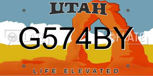 G574BY Utah License Plate