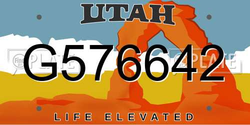 G576642 Utah License Plate