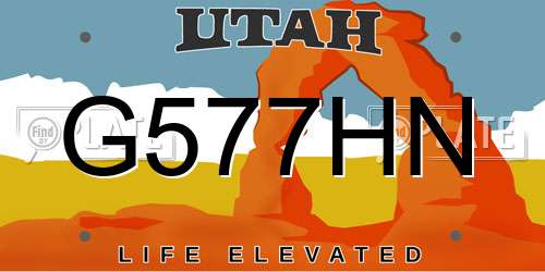G577HN Utah License Plate