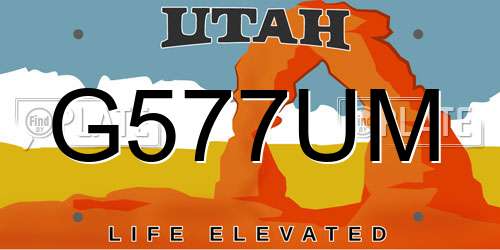 G577UM Utah License Plate
