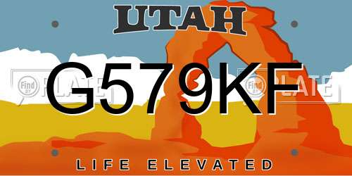 G579KF Utah License Plate
