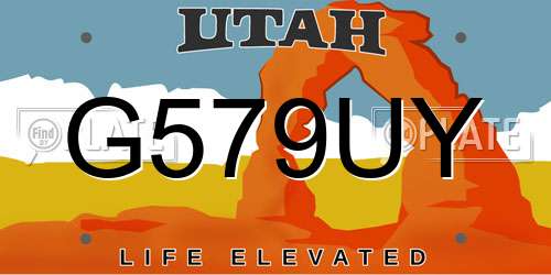 G579UY Utah License Plate